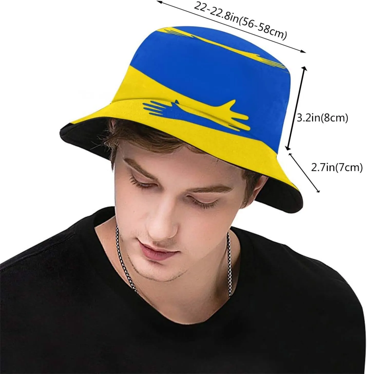 Ukraine Flag Bucket Hat Fashion Beach Sun Wide Brim Cap Outdoor Fisherman Hats for Women Men Teens