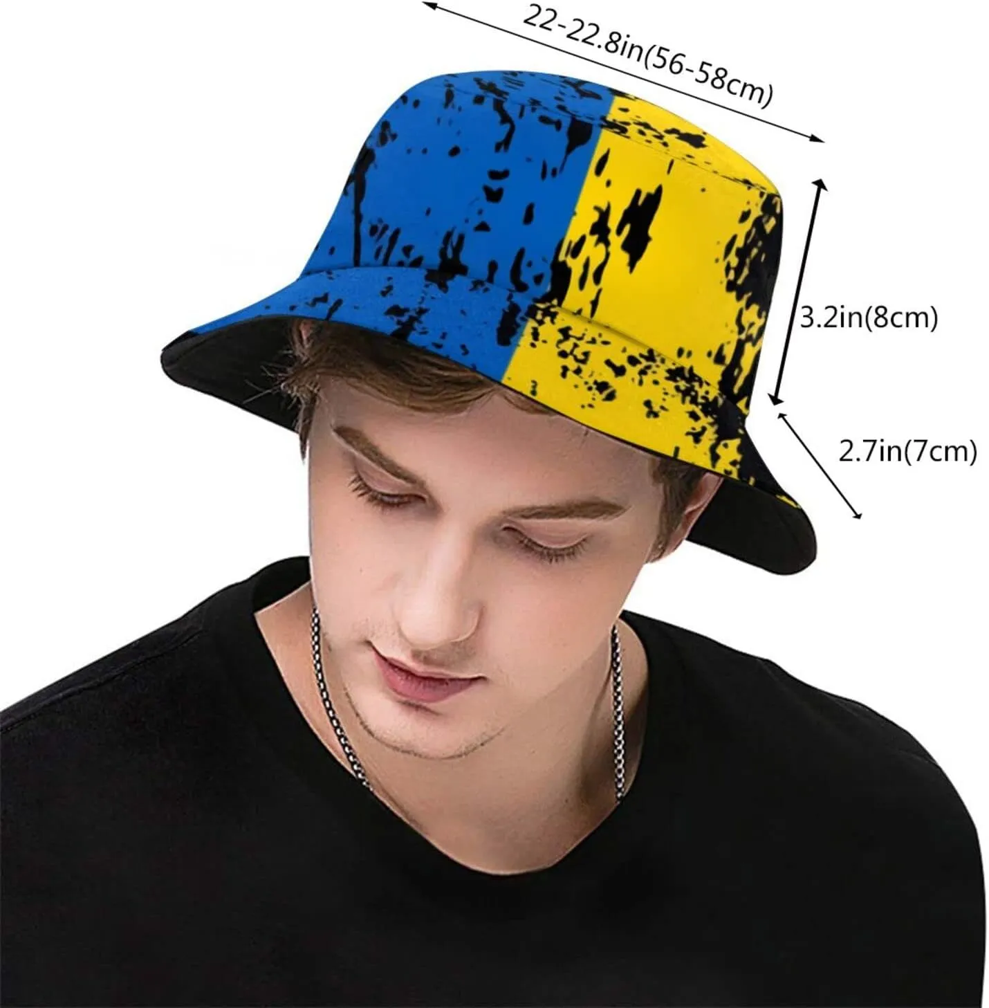 Ukraine Flag Bucket Hat Fashion Beach Sun Wide Brim Cap Outdoor Fisherman Hats for Women Men Teens