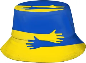 Ukraine Flag Bucket Hat Fashion Beach Sun Wide Brim Cap Outdoor Fisherman Hats for Women Men Teens
