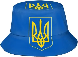 Ukraine Flag Bucket Hat Fashion Beach Sun Wide Brim Cap Outdoor Fisherman Hats for Women Men Teens