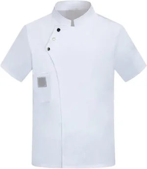 Unisex Chef Coat Comfortable Breathable Short Sleeve Chef Jacket Restaurant Hotel Uniform
