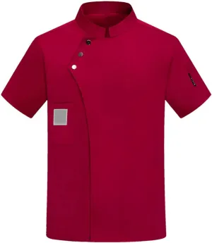 Unisex Chef Coat Comfortable Breathable Short Sleeve Chef Jacket Restaurant Hotel Uniform