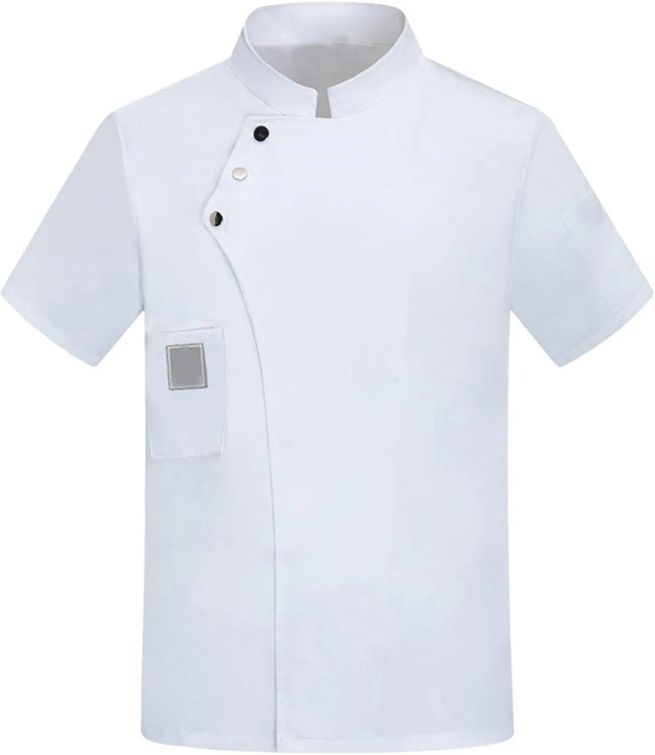 Unisex Chef Coat Comfortable Breathable Short Sleeve Chef Jacket Restaurant Hotel Uniform