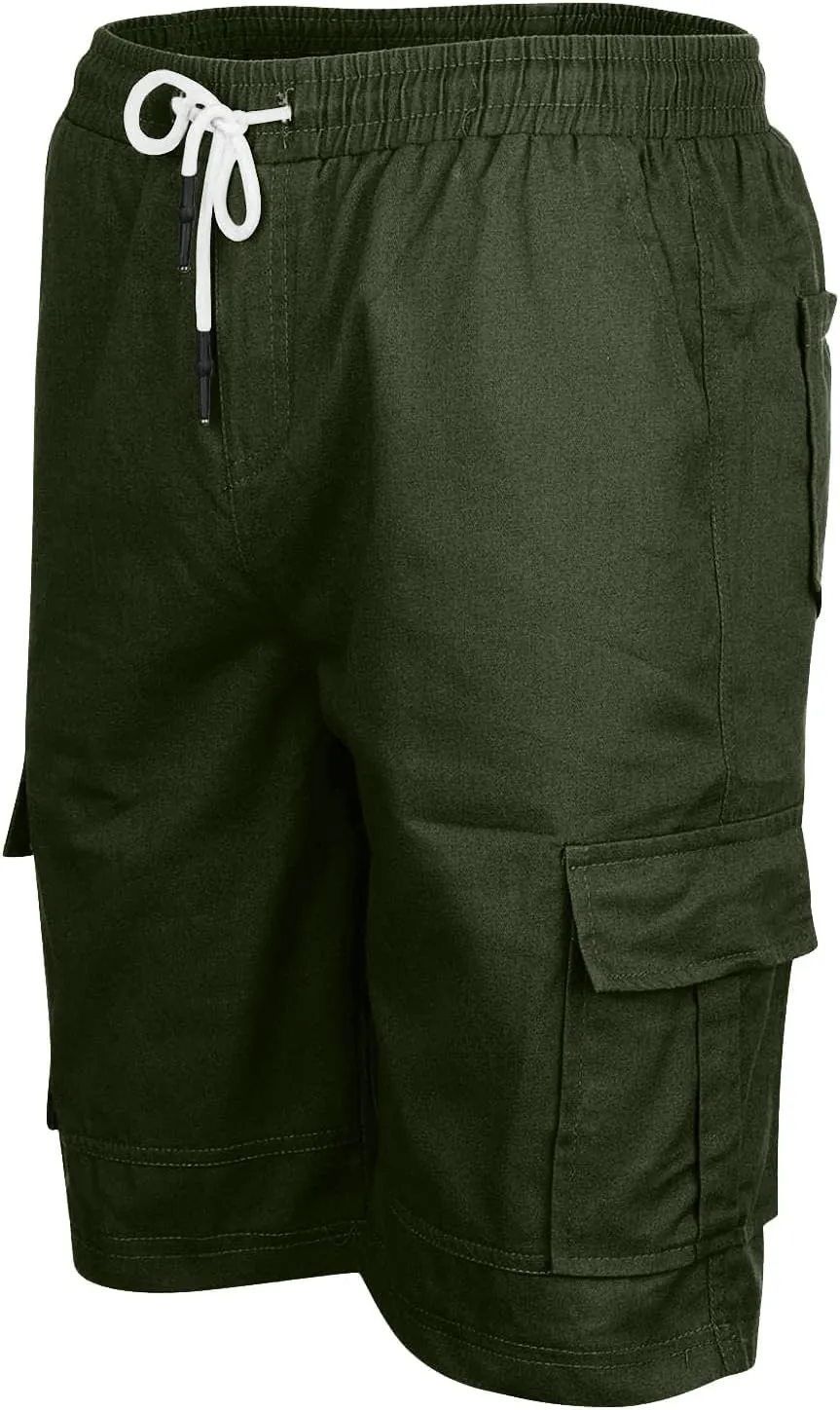 WENKOMG1 Mens Cotton Gym Shorts,Solid Elastic Waist Drastring Workout Shorts Running Jogging Trunks Basketball Shorts