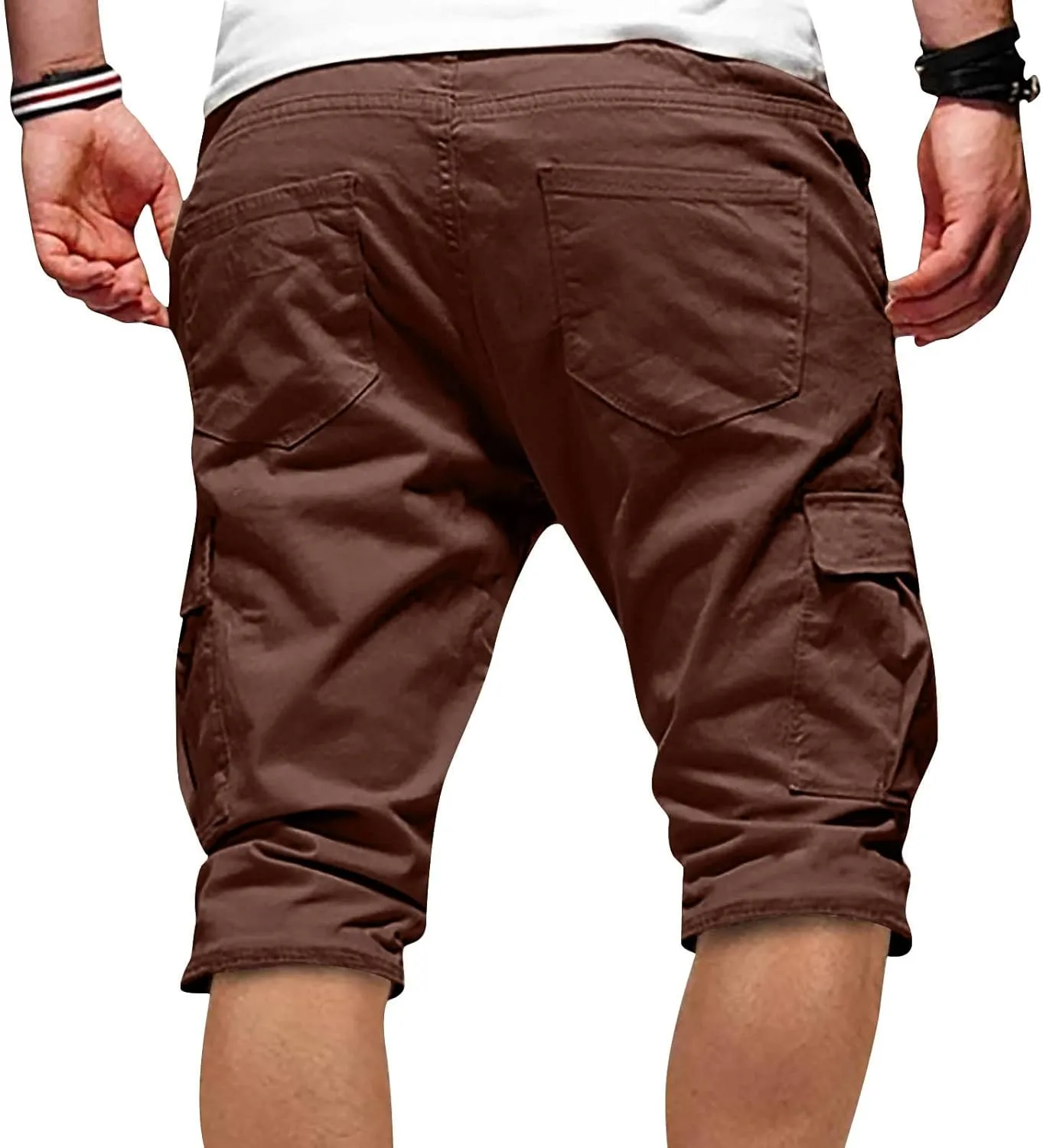 WENKOMG1 Mens Cotton Gym Shorts,Solid Elastic Waist Drastring Workout Shorts Running Jogging Trunks Basketball Shorts