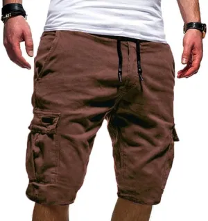 WENKOMG1 Mens Cotton Gym Shorts,Solid Elastic Waist Drastring Workout Shorts Running Jogging Trunks Basketball Shorts
