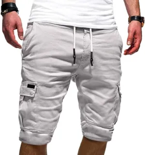 WENKOMG1 Mens Cotton Gym Shorts,Solid Elastic Waist Drastring Workout Shorts Running Jogging Trunks Basketball Shorts