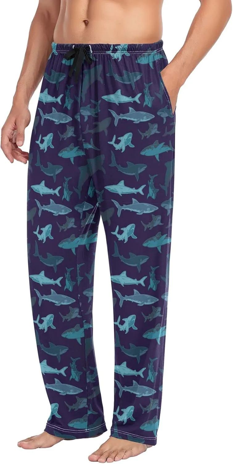 White Black Plaid Men's Pajama Bottoms Pants for Men Soft Men's Separate Bottoms Lounge Pants