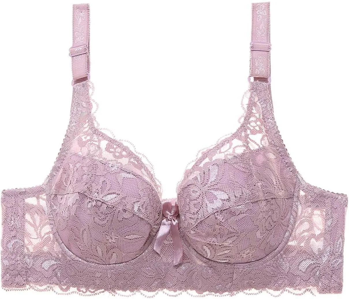 Wireless Bras with Support and Lift Sexy Lace Push Up Full-Coverage Daily Bra Seamless Everyday Comfort Bralette