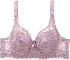 Wireless Bras with Support and Lift Sexy Lace Push Up Full-Coverage Daily Bra Seamless Everyday Comfort Bralette