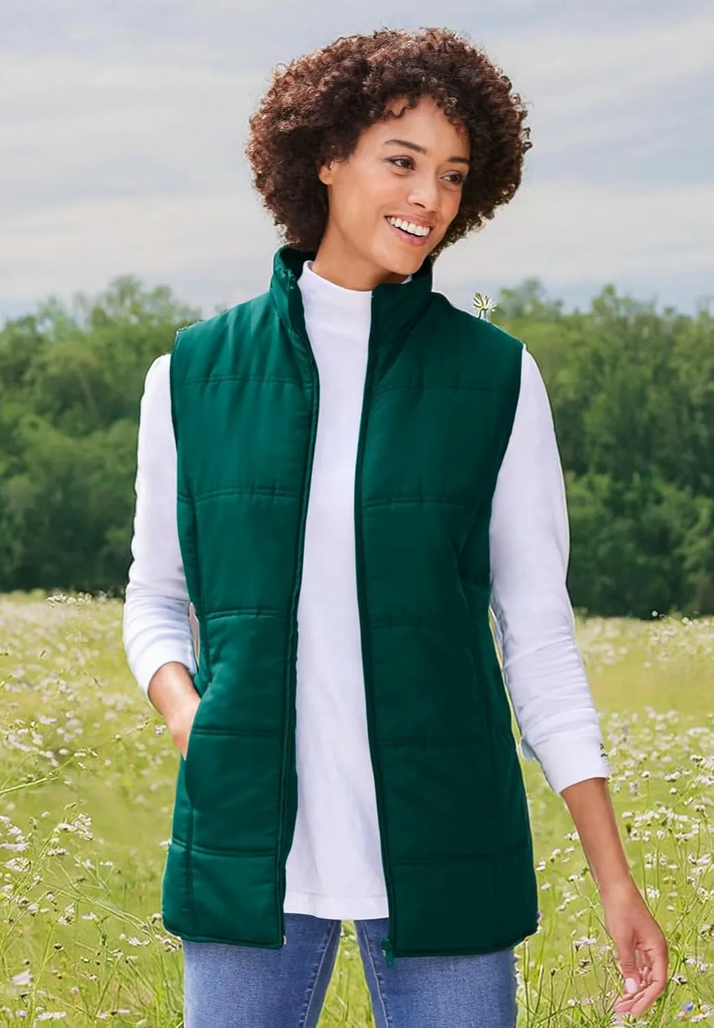 Woman Within Women's Plus Size Quilted Vest