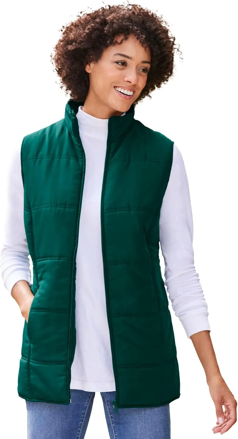 Woman Within Women's Plus Size Quilted Vest