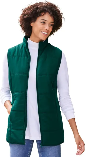Woman Within Women's Plus Size Quilted Vest