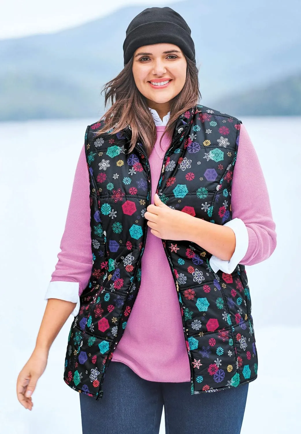 Woman Within Women's Plus Size Quilted Vest