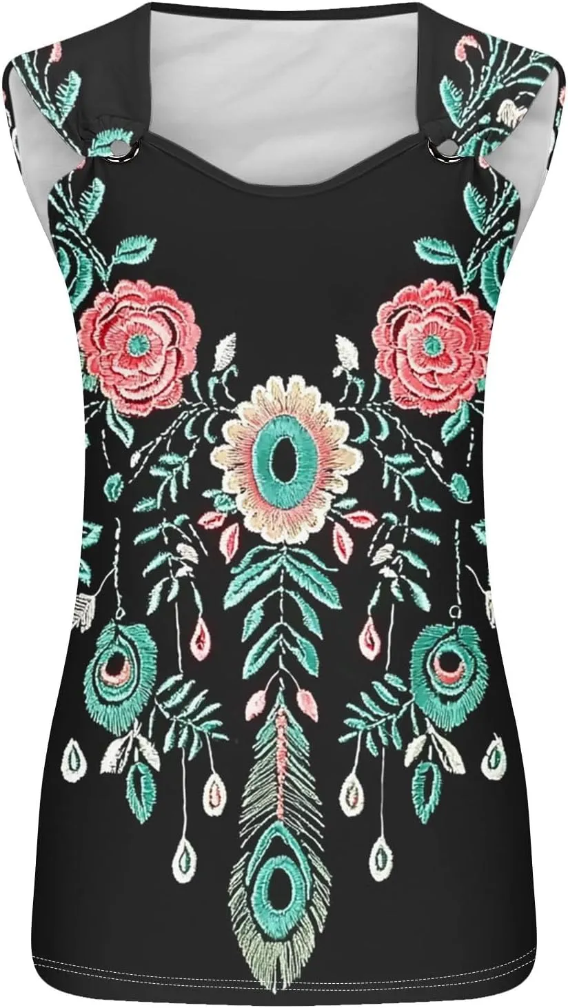 Women Cotton Eyelet Tank Top Cozy Wide Strap Tee Shirt Flowy Loose Sleeveless Tshirts Lightweight Soft Blouse for Summer