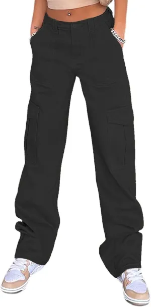 Women High Waisted Straight Leg Trouser Y2K Slimd Fit Vintage Jeans Baggy Oversized Sweatpant