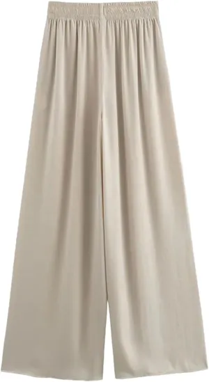 Women Loose Wide Leg Pants Fashion Solid Elastic Waist Female Elegant Street Pant Trousers Clothing