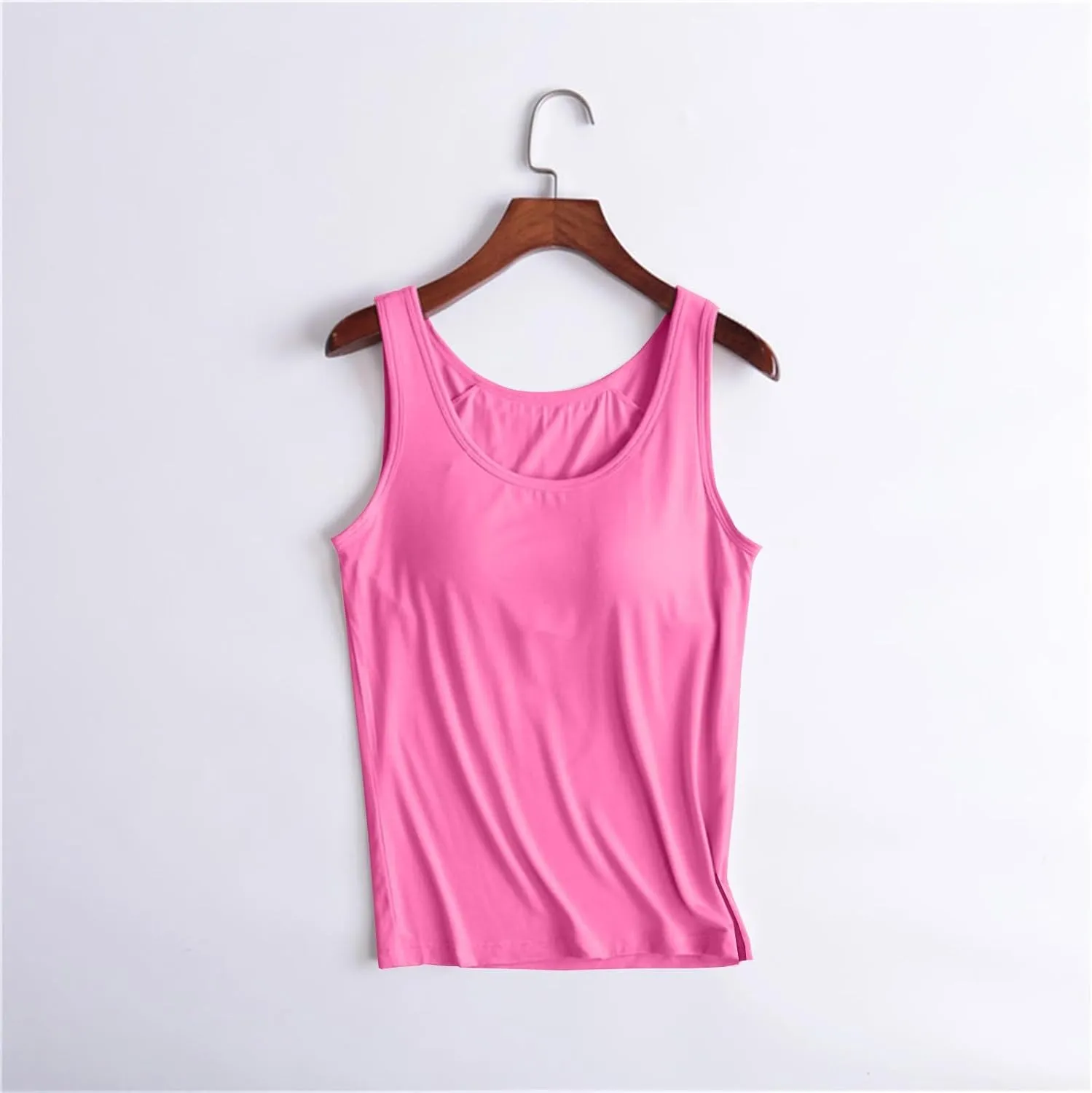Women Rib Tank Tops with Built in Bras Summer Y2K Yoga Camisoles for Casual Fitness Workout Outfits Undershirts Cami