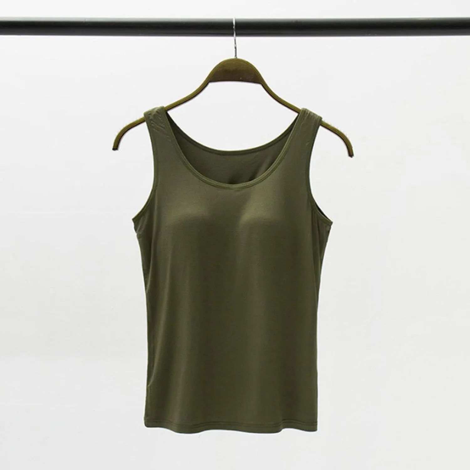 Women Shelf Bra Camisoles Tops Adjustable Spaghetti Strap Cami Tank Tops Breathable Cotton Undershirt