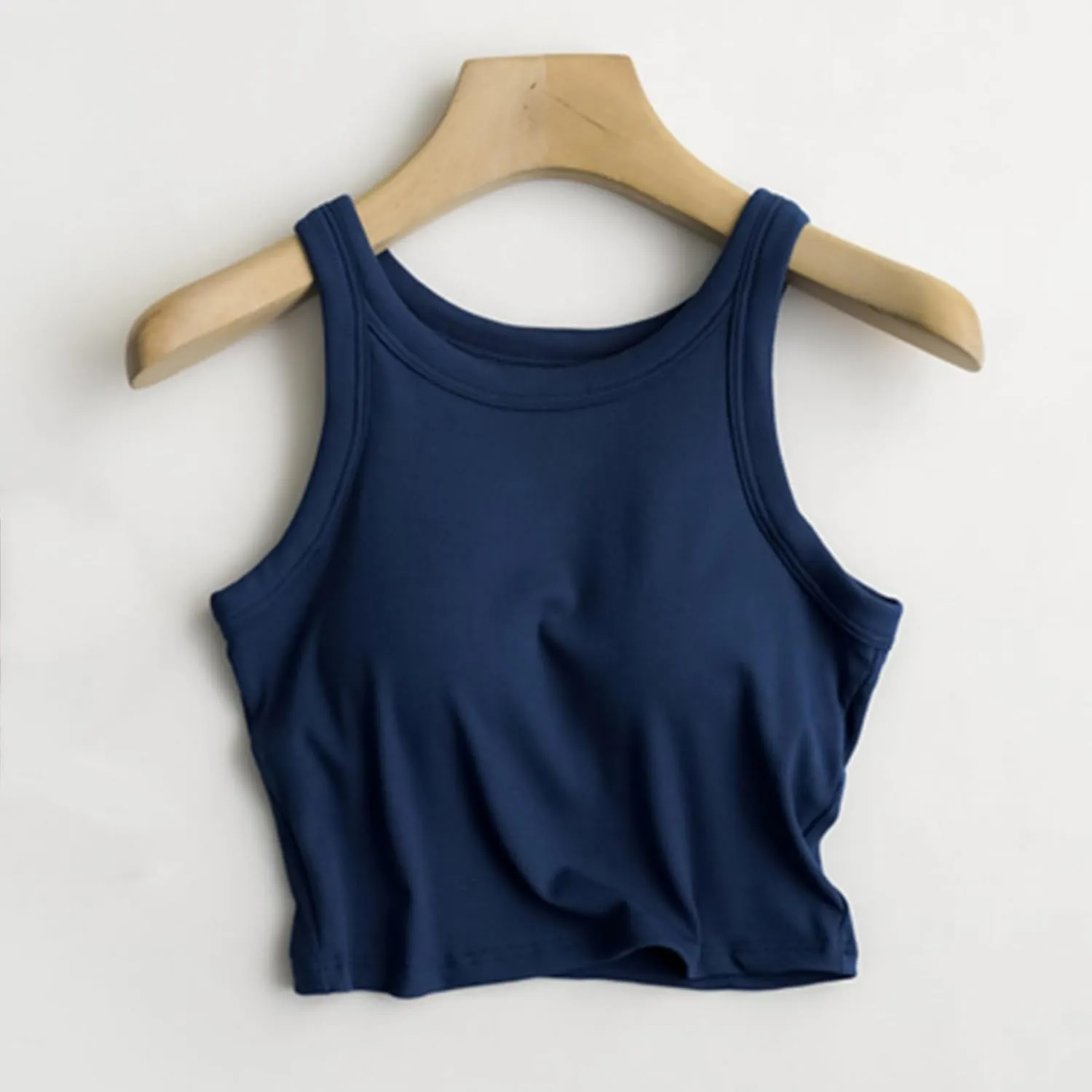 Women Tank Tops Shelf Bra Summer Cotton Basic Padded Yoga Rib Camisoles for Casual Workout Outfits Undershirts Cami