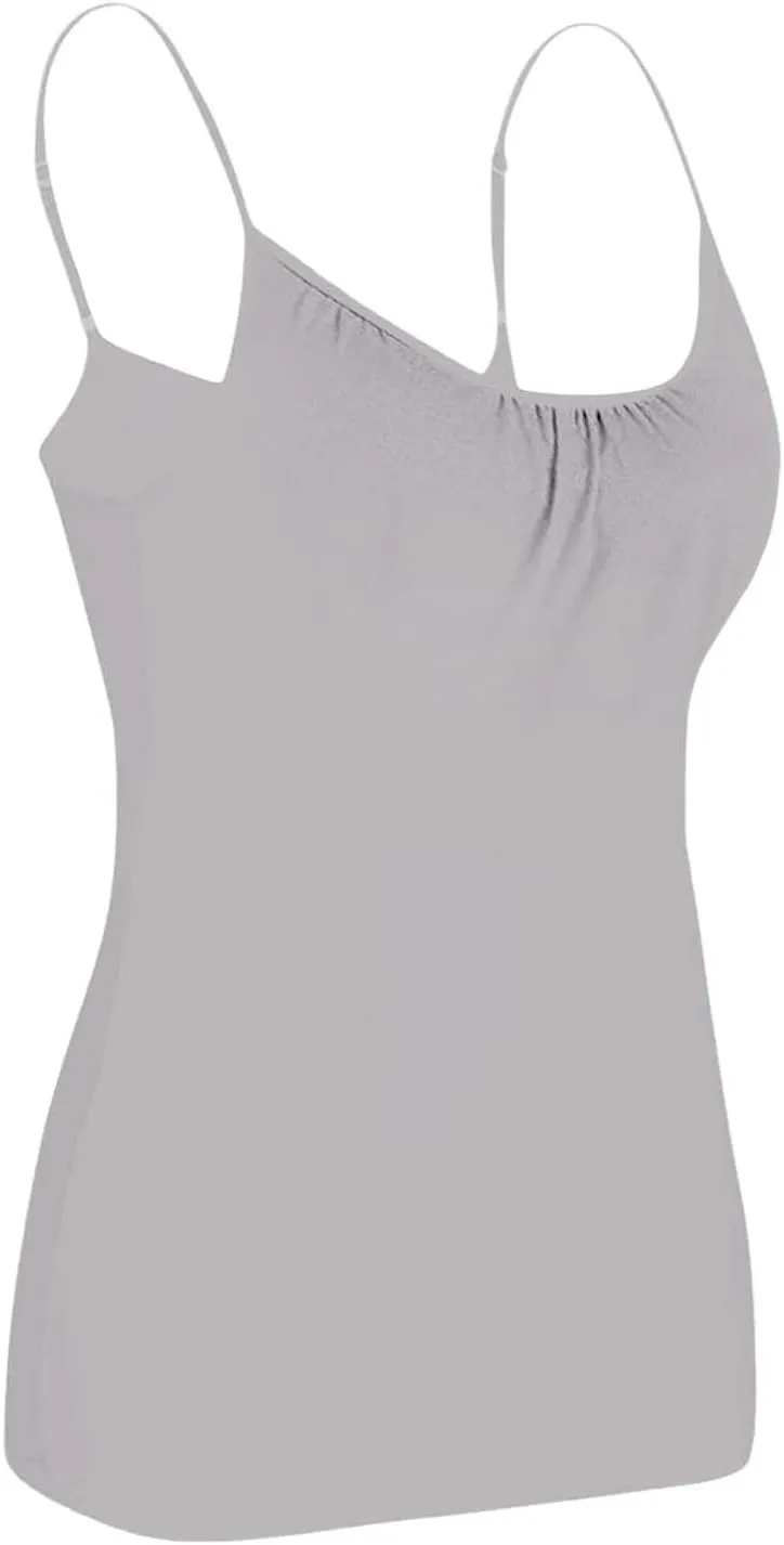 Women Tank Tops Shelf Bra Summer Cotton Yoga Adjustable Spaghetti Strap Camisoles for Workout Outfits Undershirts Cami
