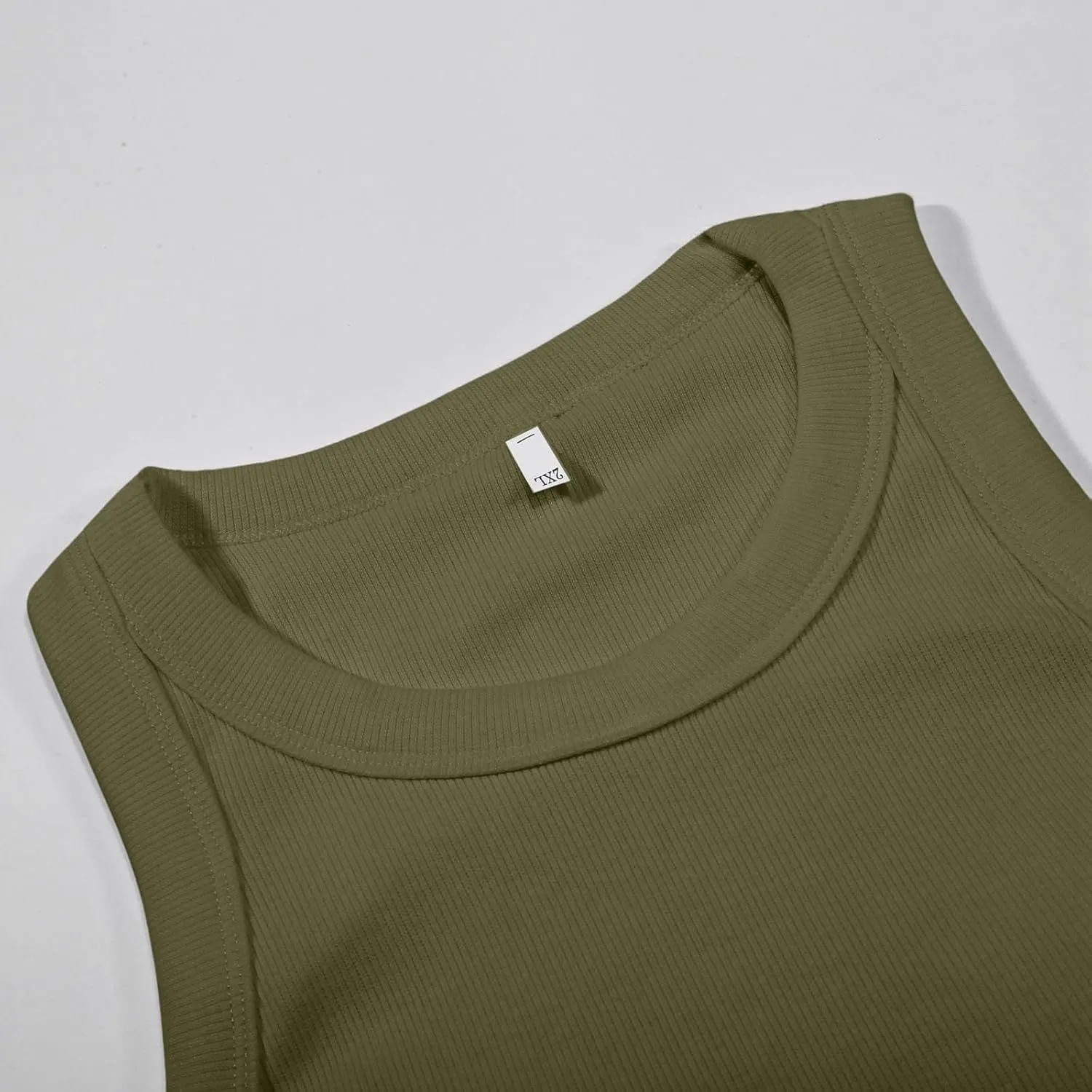 Women Tank Tops Shelf Bra Summer Round Neck Padded Rib Camisoles for Casual Yoga Workout Outfits Undershirts Cami