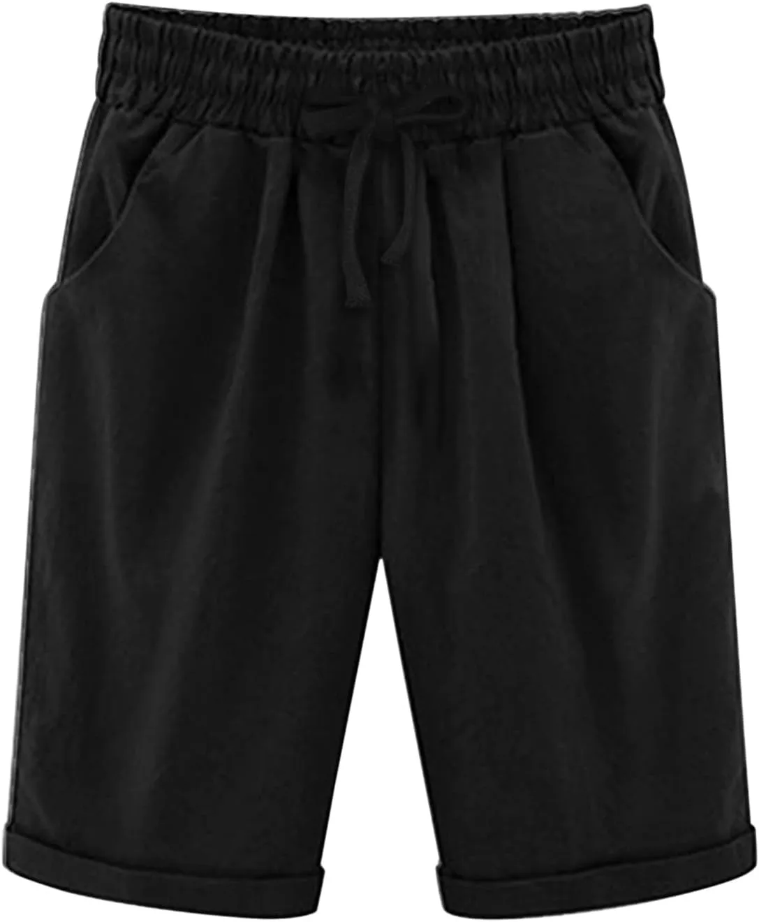 Women's Bermuda Shorts Jersey Shorts Workout Yoga Athletic Long Shorts for Women Comfy Summer Drawstring Shorts
