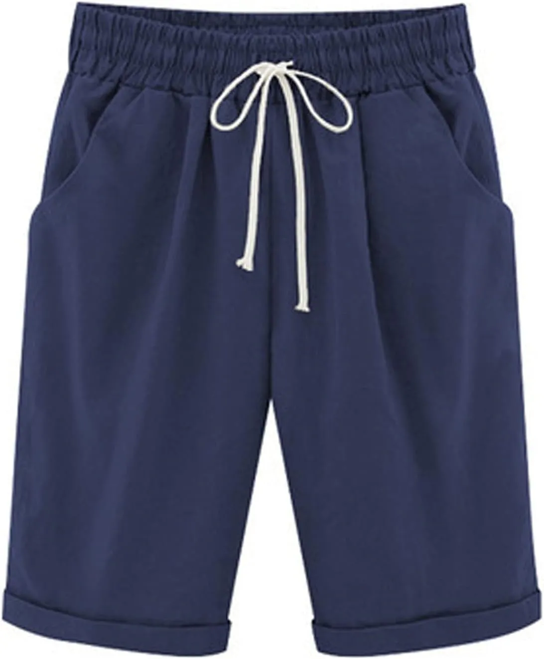 Women's Bermuda Shorts Jersey Shorts Workout Yoga Athletic Long Shorts for Women Comfy Summer Drawstring Shorts