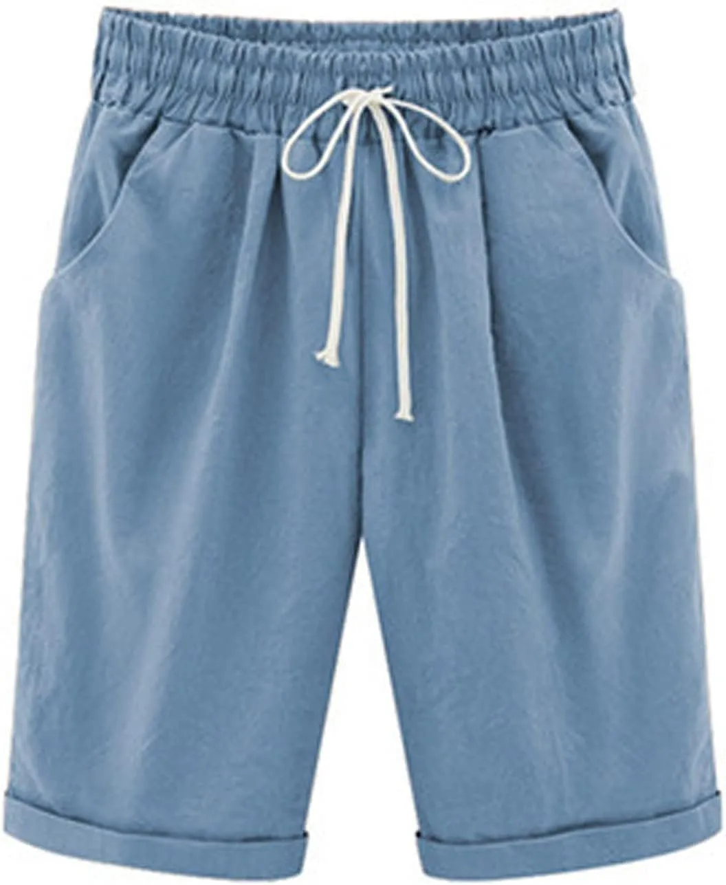 Women's Bermuda Shorts Jersey Shorts Workout Yoga Athletic Long Shorts for Women Comfy Summer Drawstring Shorts