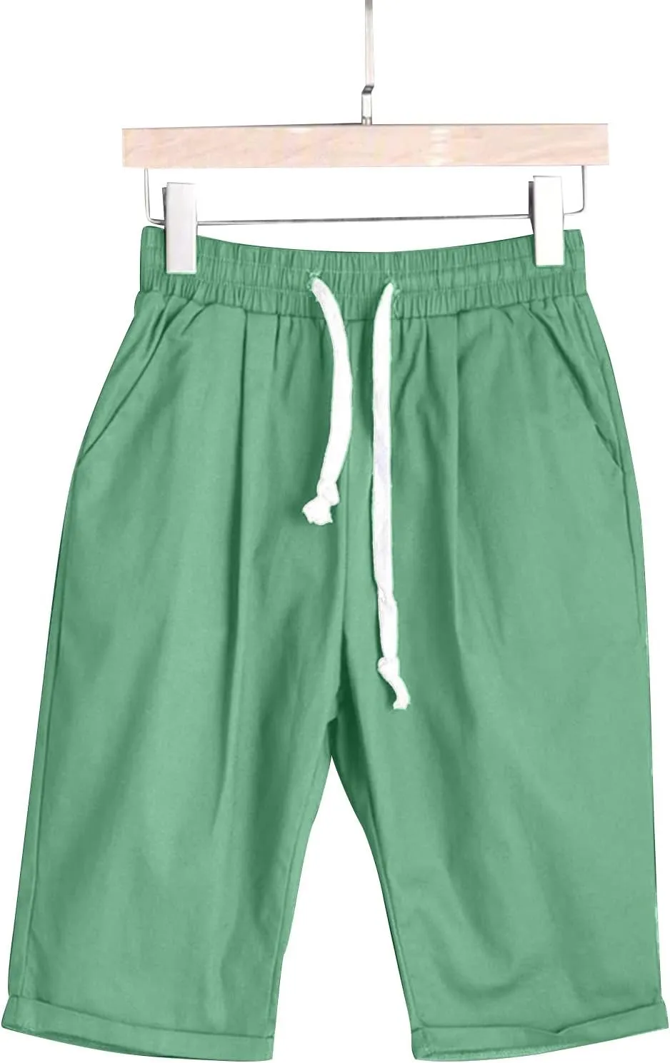 Women's Bermuda Shorts Jersey Shorts Workout Yoga Athletic Long Shorts for Women Comfy Summer Drawstring Shorts