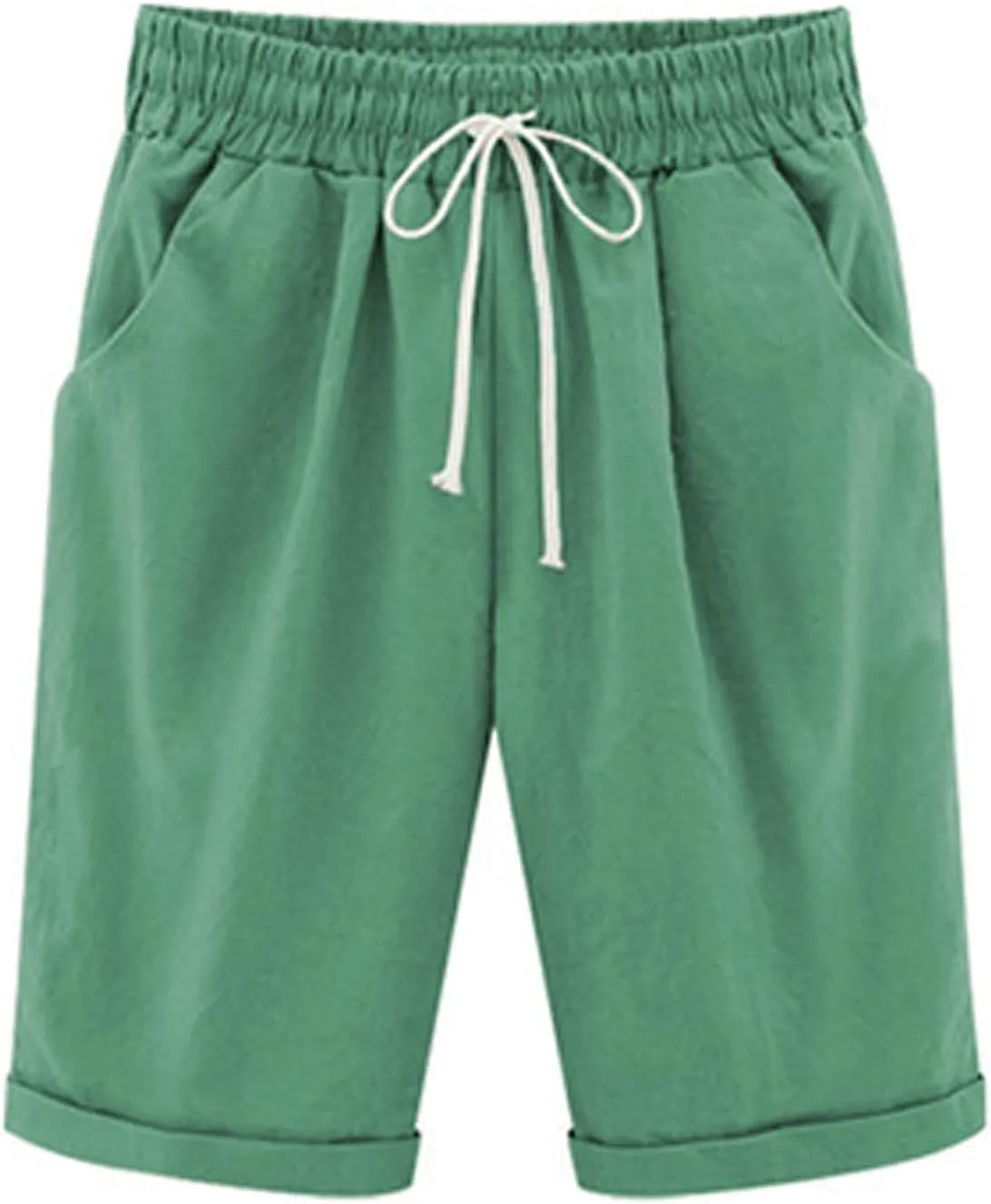 Women's Bermuda Shorts Jersey Shorts Workout Yoga Athletic Long Shorts for Women Comfy Summer Drawstring Shorts