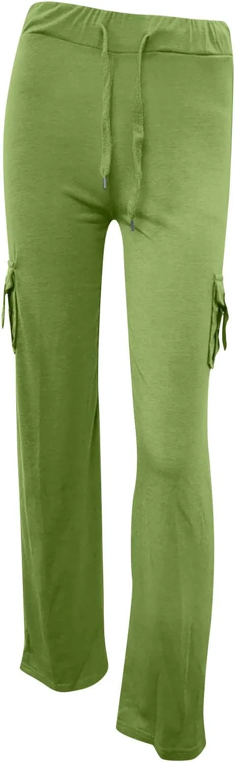 Womens Cargo Low Waisted Pants Drawstring Sweatpants Straight Wide Leg Trousers Baggy Casual Streetwear with Pockets