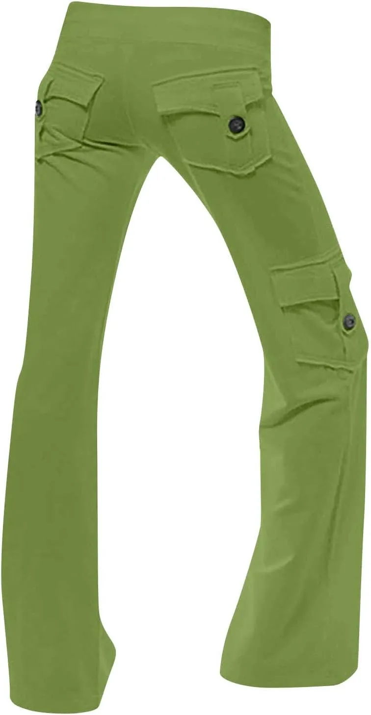 Womens Cargo Low Waisted Pants Drawstring Sweatpants Straight Wide Leg Trousers Baggy Casual Streetwear with Pockets