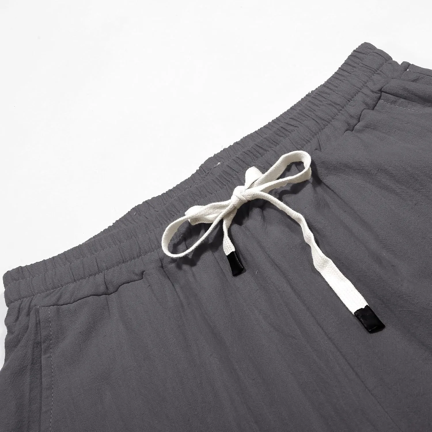 Women's Casual Lantern Harem Loose Elastic Waist Capris Pants Summer Buttons Stripe Print Slacks Trousers with Pocket