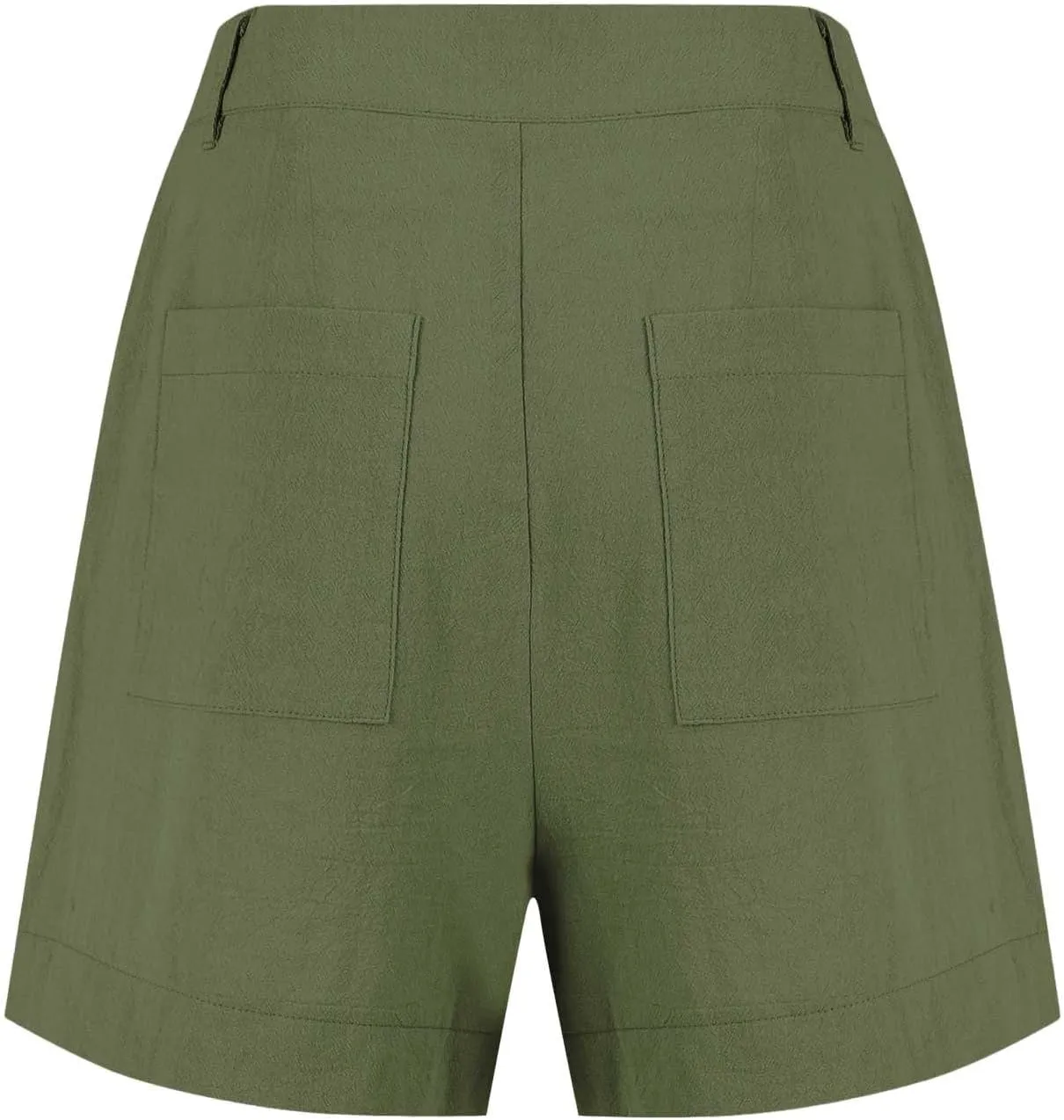 Womens Cotton Linen Shorts Summer Chino Shorts High Waisted Bermuda Shorts Dressy Wide Leg Shorts with Pockets