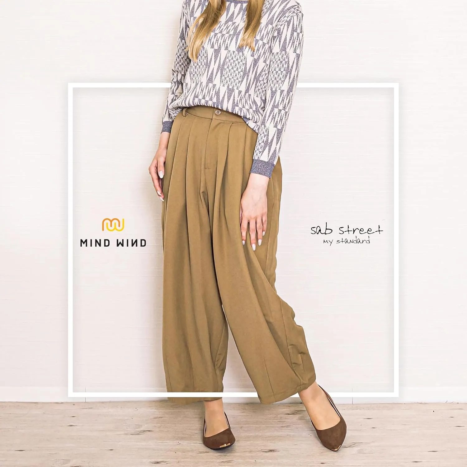 Women's High Waist Maxi Wide Legged Pants, Soft and Comfortable Casual Trousers with Elastic Back Waistband