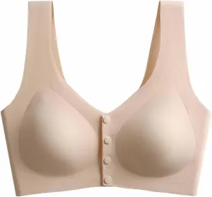 Women's Lace Wireless Nursing Bra with Front Button Supportive Soft Stretchy Comfortable Everyday Wireless Bralettes