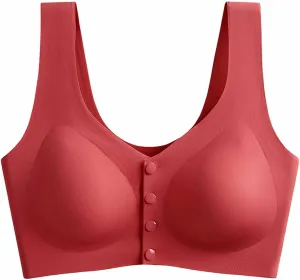 Women's Lace Wireless Nursing Bra with Front Button Supportive Soft Stretchy Comfortable Everyday Wireless Bralettes