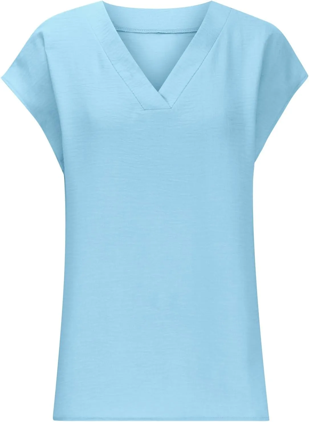 Womens Lightweight Cap Sleeve Tops Summer V Neck Tank Shirts Solid Color Basic Tee 2025 Fashion Casual Loose Fit Top