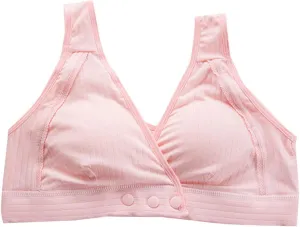 Women's Nursing Bra for Breastfeeding Front Snap Closure Bras Push Up Wireless Comfortable Plus Size Bras