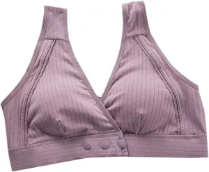 Women's Nursing Bra for Breastfeeding Front Snap Closure Bras Push Up Wireless Comfortable Plus Size Bras