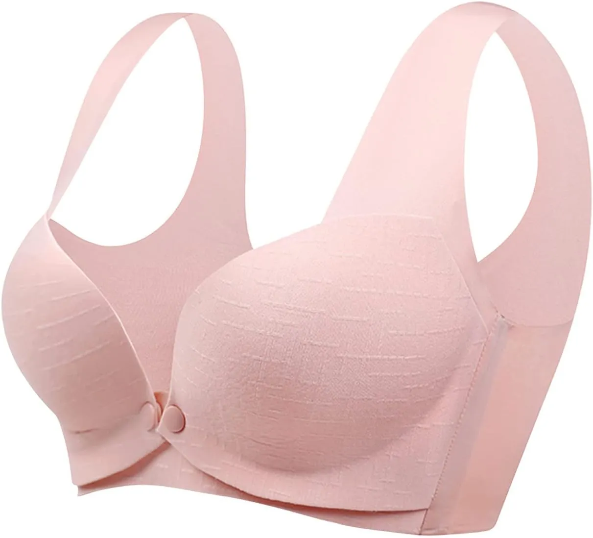 Women's Push Up Nursing Bra Wirefree Seamless Front Open Padded Cups Wide Straps Full Coverage Supportive Bras 2025