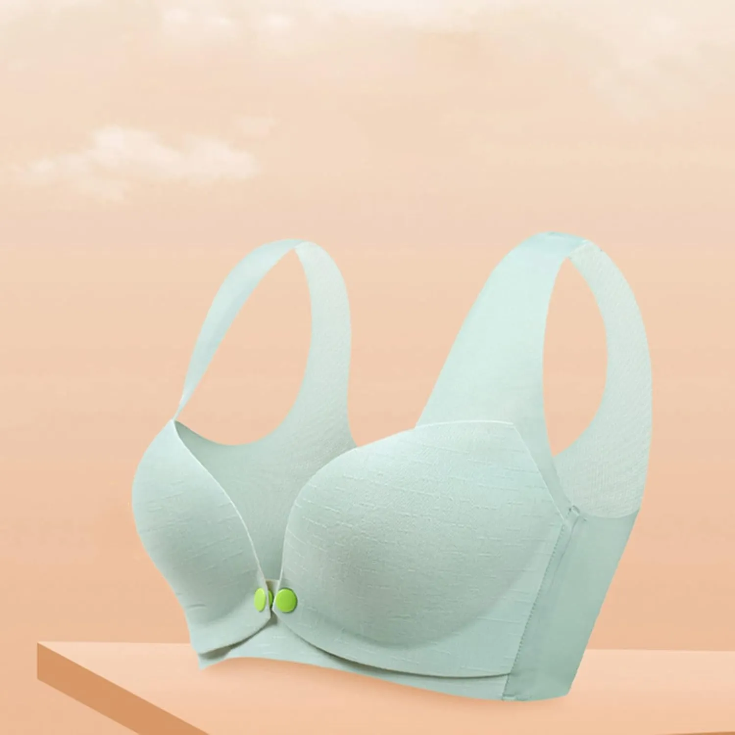 Women's Push Up Nursing Bra Wirefree Seamless Front Open Padded Cups Wide Straps Full Coverage Supportive Bras 2025
