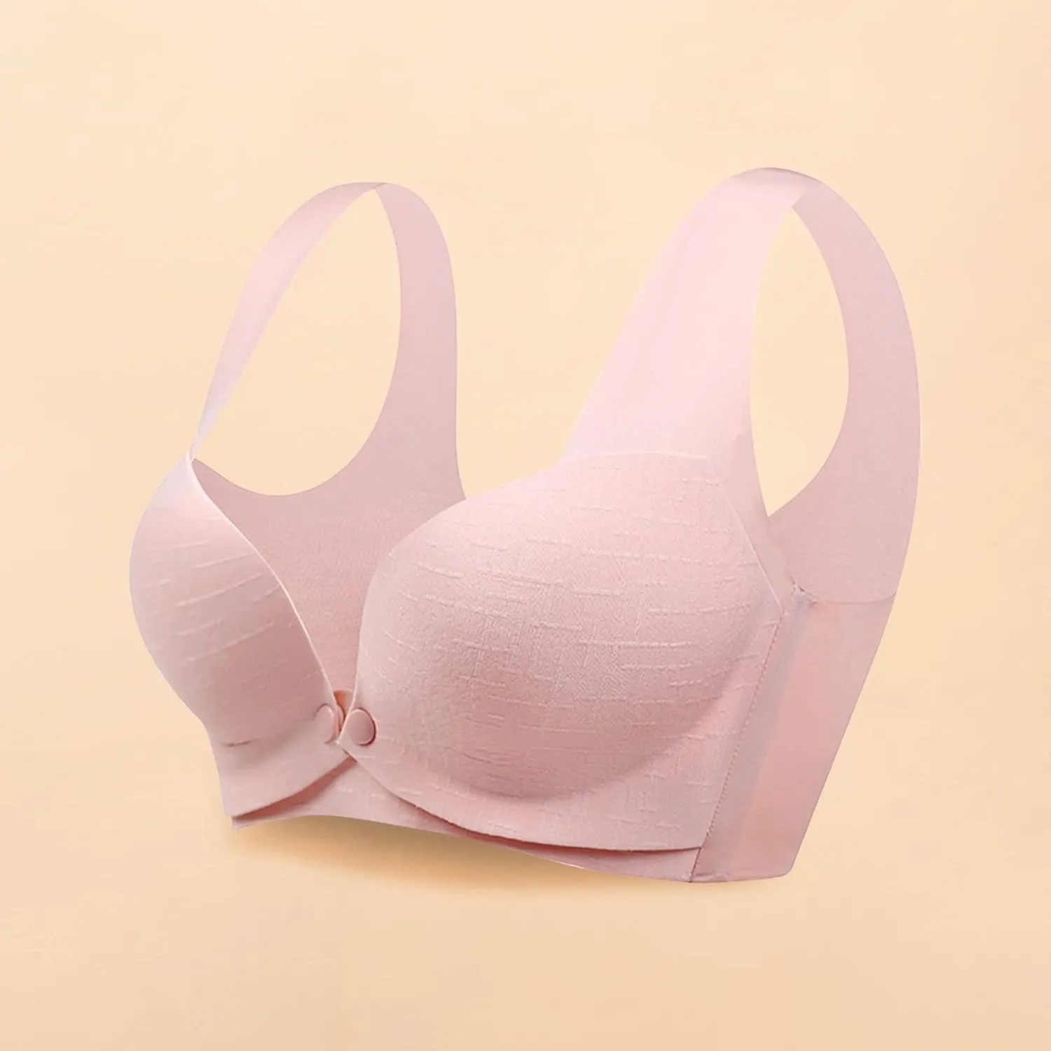 Women's Push Up Nursing Bra Wirefree Seamless Front Open Padded Cups Wide Straps Full Coverage Supportive Bras 2025