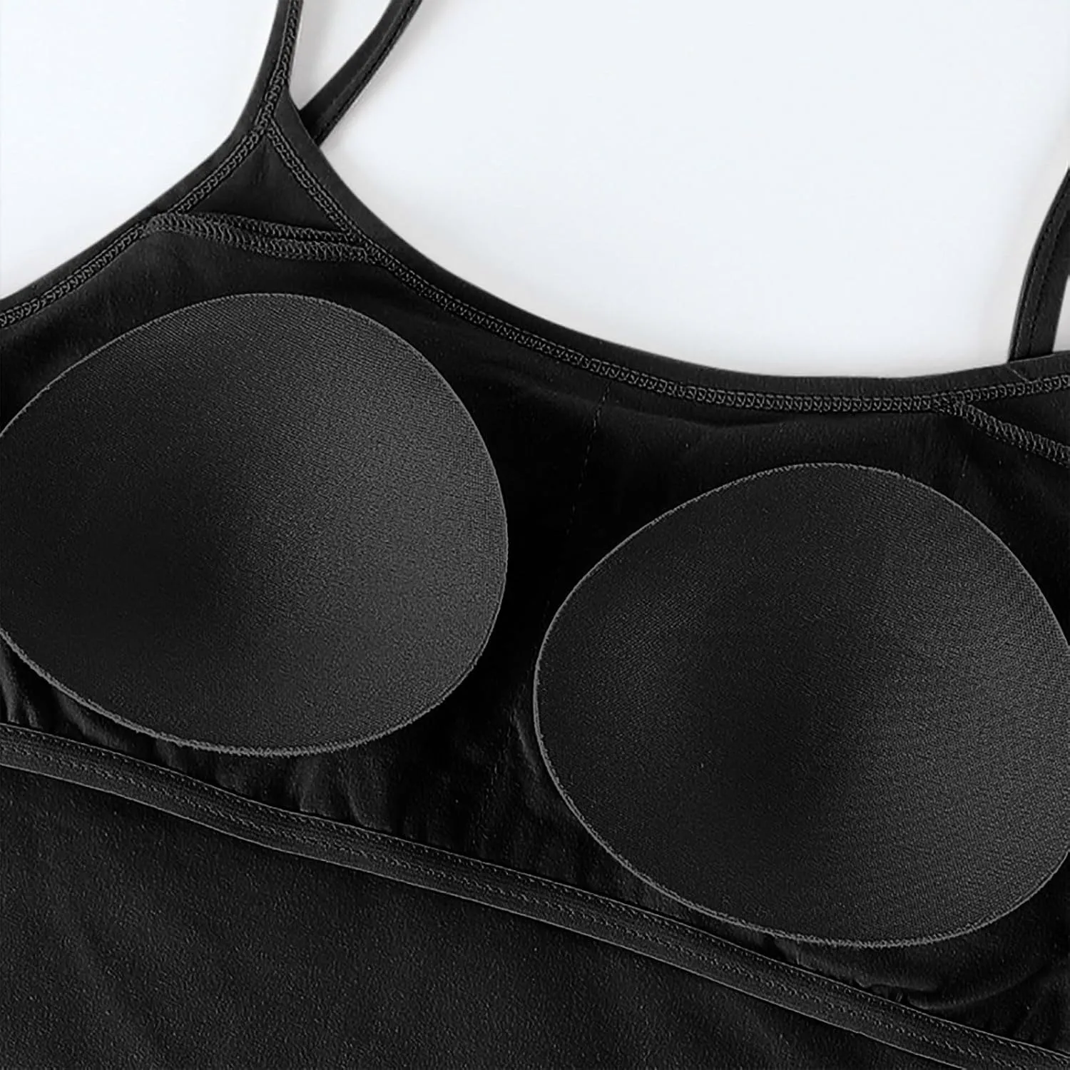 Womens Ribbed Workout Camisoles Built-In Bra Yoga Tanks with Breathable Stretch Convertible Spaghetti Strap Tops