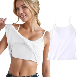 Womens Ribbed Workout Camisoles Built-In Bra Yoga Tanks with Breathable Stretch Convertible Spaghetti Strap Tops