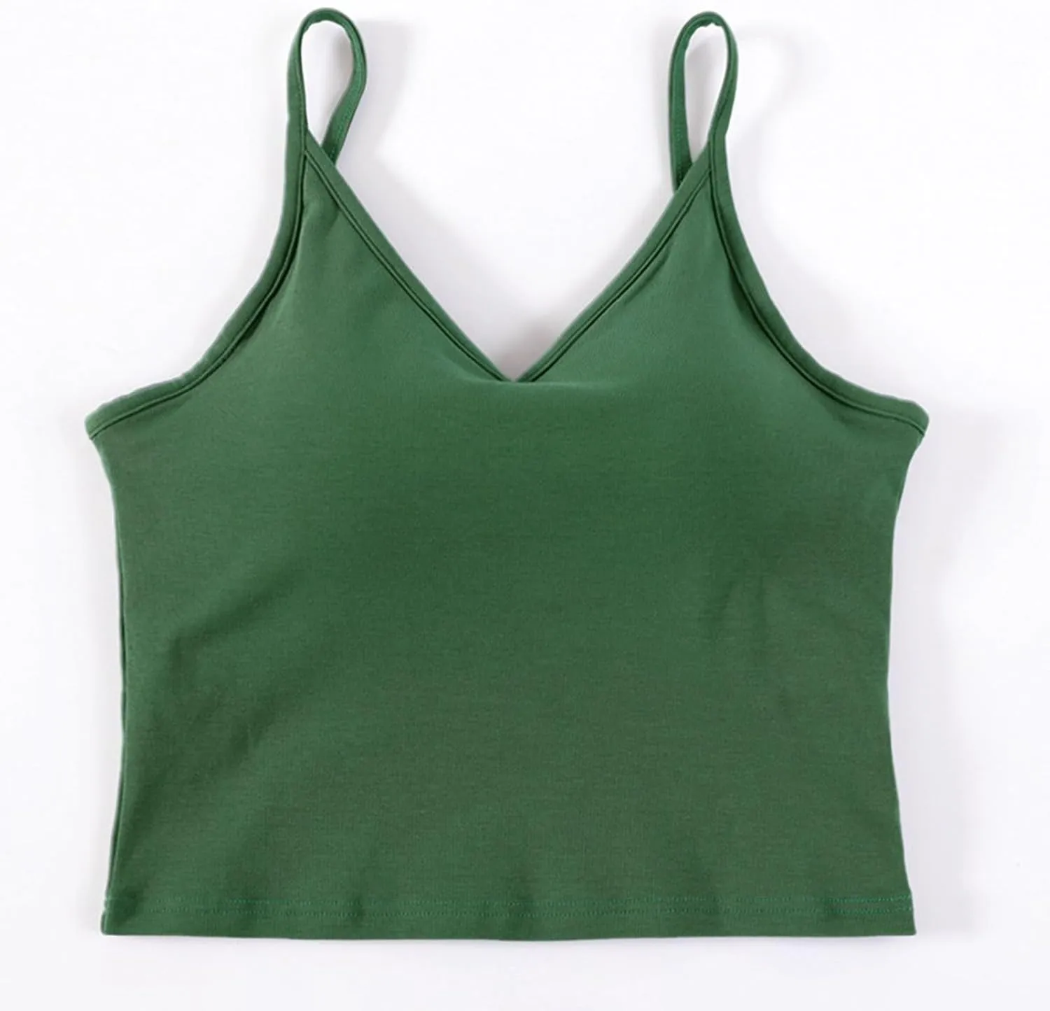 Womens Ribbed Workout Camisoles Built-In Bra Yoga Tanks with Breathable Stretch Convertible Spaghetti Strap Tops