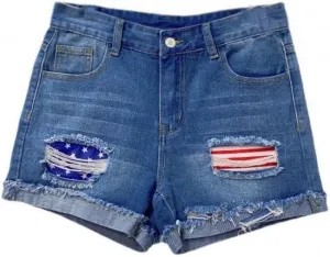 Women's Ripped Denim Shorts Summer Casual Jean Shorts High Waisted Buttons Shorts Lightweight Breathable Shorts