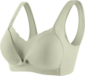 Women's Seamless Nursing Bra Front Botton Hook Back Daily Wireless Smoothly Stretchy Straps for Breastfeeding Bras