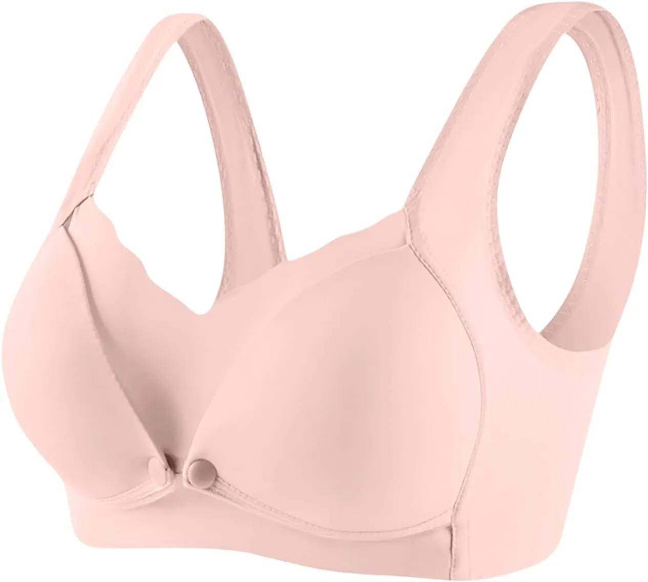 Women's Seamless Nursing Bra Front Botton Hook Back Daily Wireless Smoothly Stretchy Straps for Breastfeeding Bras